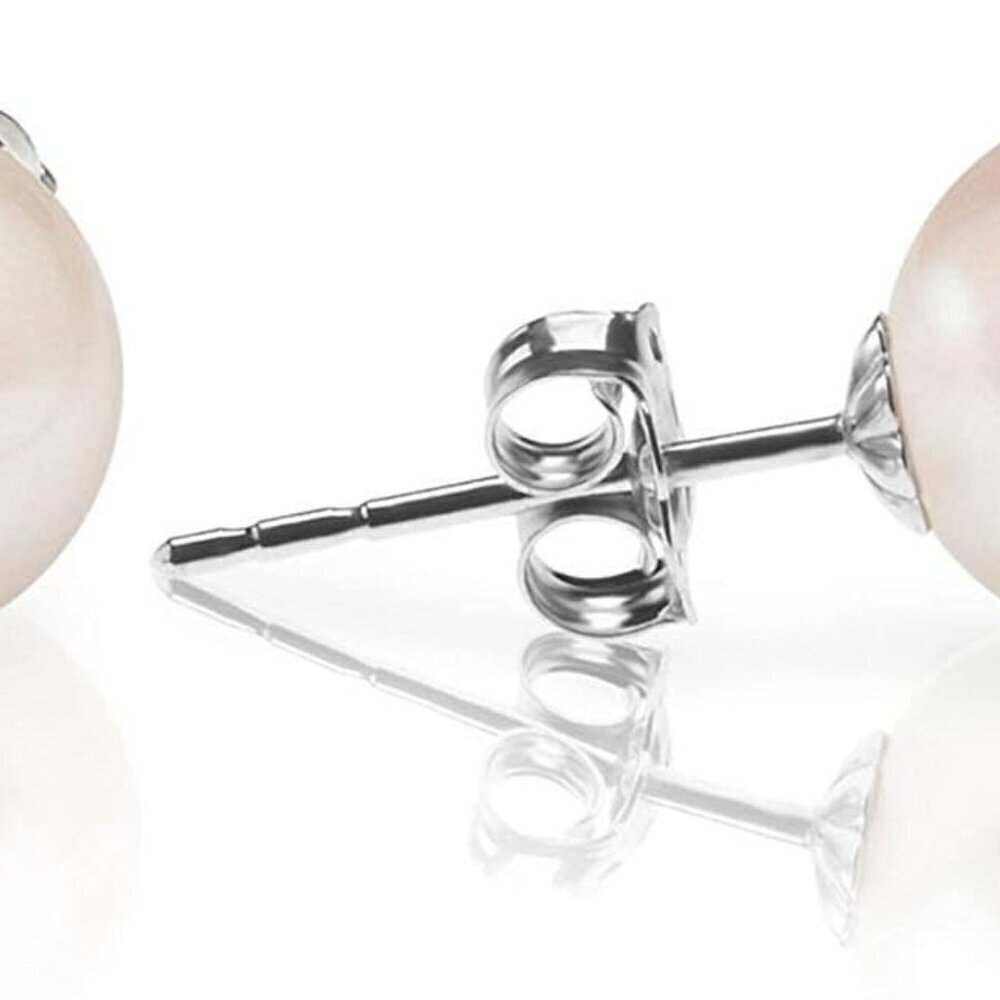 Handpicked AAA+ 14K Gold Round White Freshwater Cultured Pearl Earrings | Pearl?